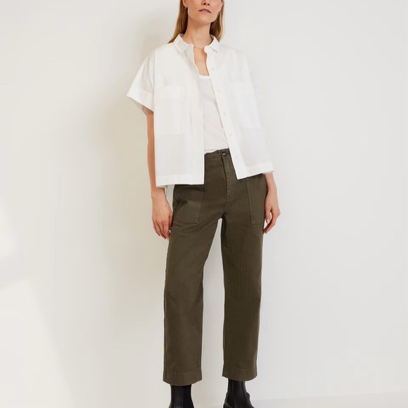 Everlane The Organic Cotton  Herringbone pant size 4 In Beech - Picture 7 of 7